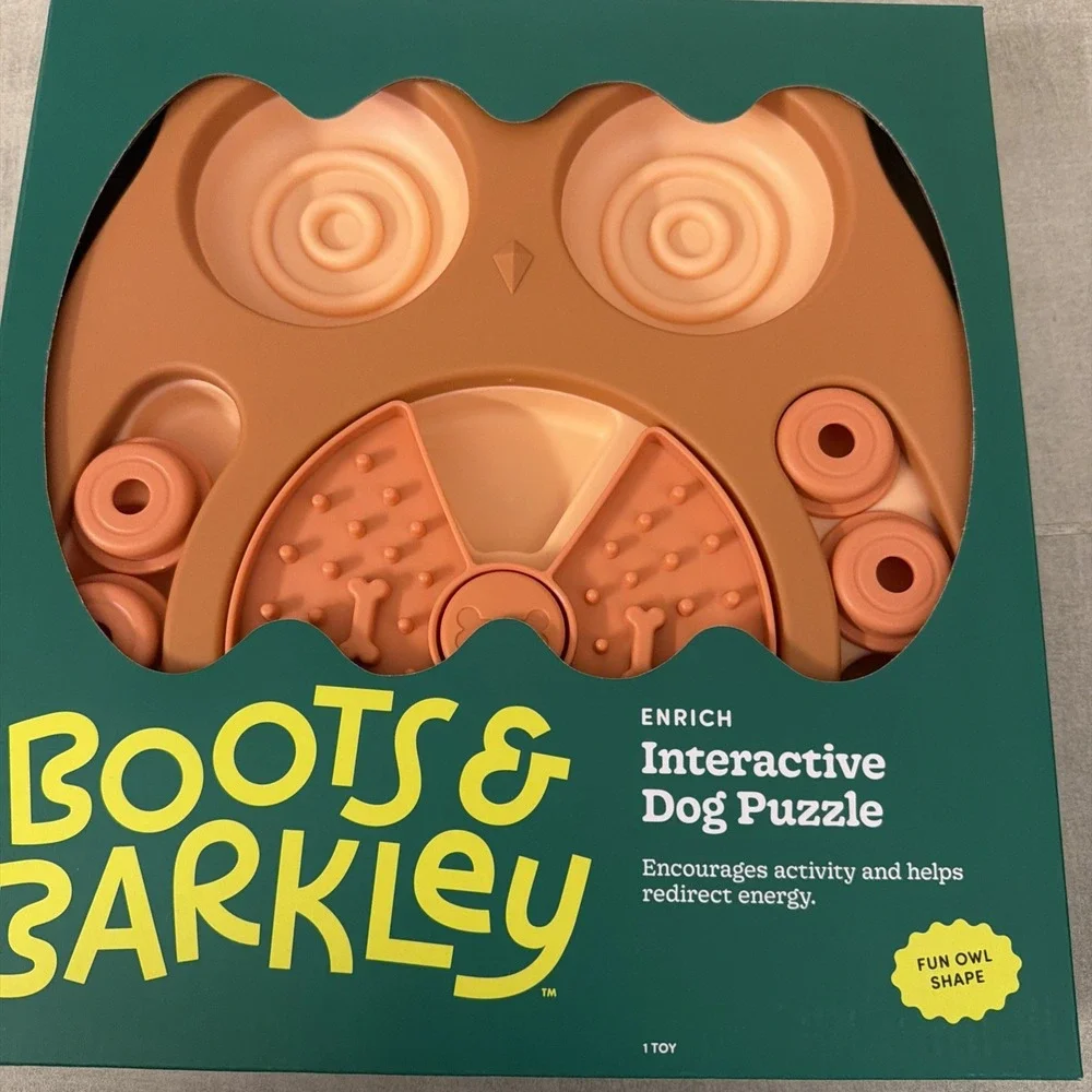 Boots & Barkley‎ Interactive Dog Puzzle Toy Owl Shape Treat Dispensing Fun Puppy